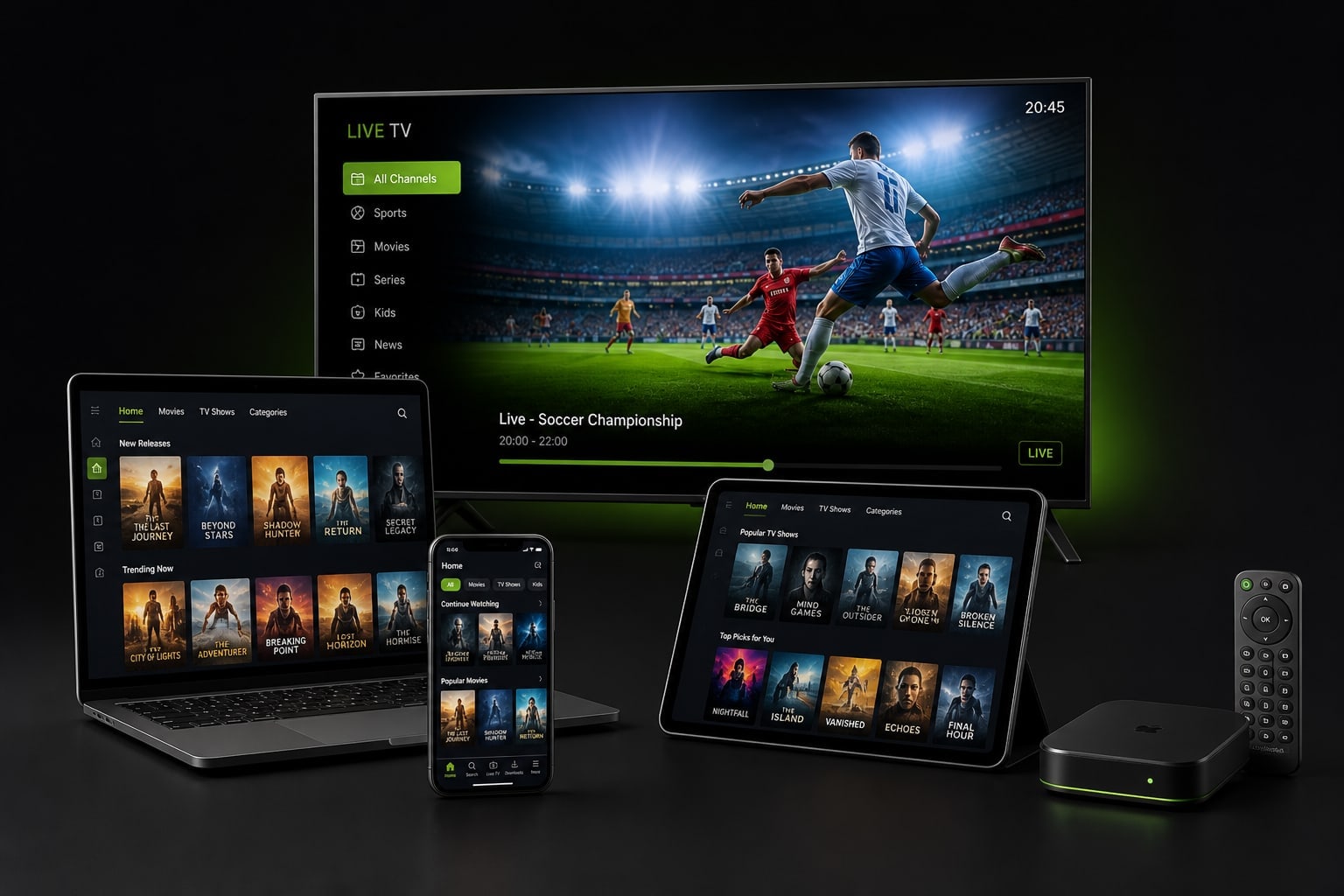 Zovio TV szolgáltatás Smart TV-n, PC-n, mobiltelefonon, tableten és Smart Boxon